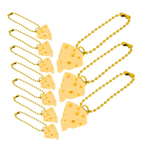 CHILDWEET 10 Stück Käse Ornamente Taschen Schlüsselanhänger Rucksack Anhänger Käse Schlüsselanhänger Charm Rucksack Hängender Käse Dekorativer Schlüsselanhänger Anhänger Geldbörse von CHILDWEET