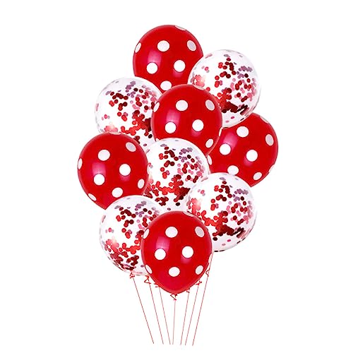 CHILDWEET 10 Stück Punkte Deko Ballon Set Glänzende Latexballons Mit 5 Stück Glänzendem Muster Und 5 Stück Punktmuster Für Festlichkeiten Hochzeiten Und Partys von CHILDWEET