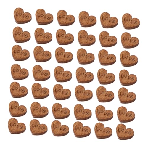 CHILDWEET 100Pcs Holz Herz Konfetti Niedliche Knöpfe Bastelbedarf Hochzeitstisch Dekorationen Ornamente Für Mini Ornamente Holznähte Knöpfe Holzformen Für Handwerk Bambus Hellbraun von CHILDWEET