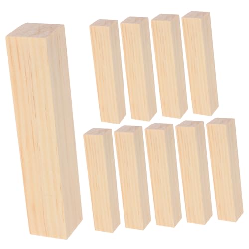 CHILDWEET 10st Holzmaterial Holzhandwerksholz Schwerlastdübel Schnitzen Von Holzstäben Bastelmaterial Aus Holz Langer Stock Holzstab Zubehör Für Holzschnitzereien Quadratische Dübel von CHILDWEET