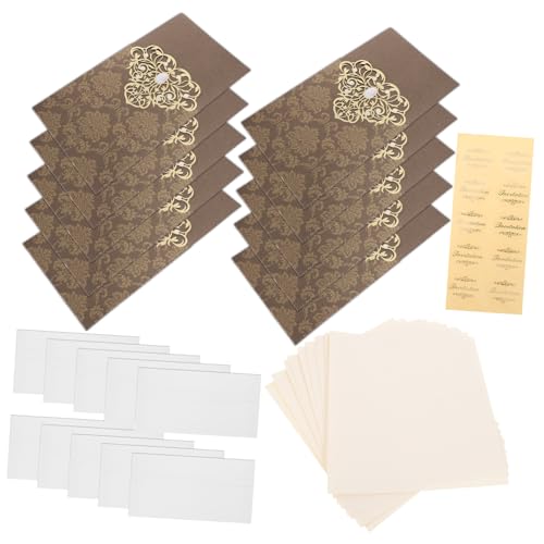 CHILDWEET 10st Umschlag Hohle Einladung Einladungspapier Einladungskarten Für Aktivitäten Einladungen Aushöhlen Einladungskarten Zur Hochzeit Hallo Einladungskarten Spezialpapier Golden von CHILDWEET