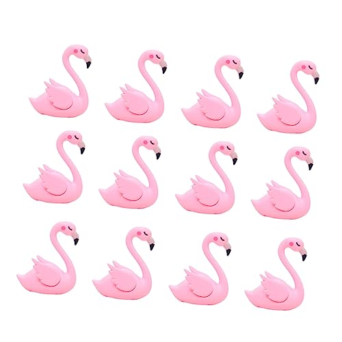 CHILDWEET 12 Stück Dessert Dekoration Flamingos Flamingo Kuchenspielzeug Flamingo Wohnkultur Mini Flamingo Figuren Flamingo Outfit Flamingo Geburtstagsdekorationen Flamingo Sachen von CHILDWEET