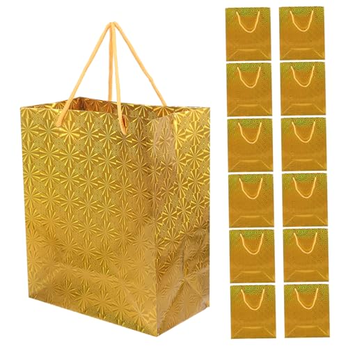 CHILDWEET 12St Papiertüte Kekstüten kleine süße Tüten Verpackung überraschungstüte überraschung weihnachtsgeschenk geschenkpapier große Geschenktüte Aufbewahrungsbeutel für Golden von CHILDWEET