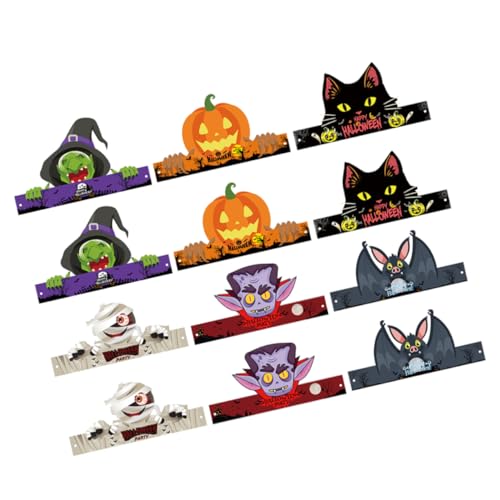 CHILDWEET 12st Halloween-papierhut Halloween-hüte Geburtstagsmütze Stirnbänder Halloween-kissen Halloween-dekorationen Kürbisse Halloween Matrosenmütze Kürbis- Konische Stirnbänder von CHILDWEET