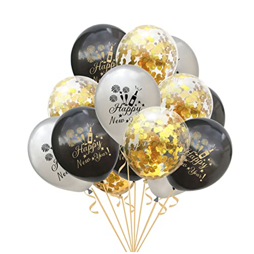 CHILDWEET 15 Stück Neujahrsdekor Ballon Zahlenballons Weihnachtsballons Hintergrundballon Western Partydekorationen Konfetti Lichtballons Drehballons Festival Ballons von CHILDWEET