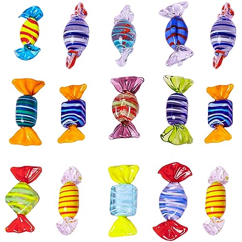 CHILDWEET 15st Glasfarbene Bonbons Gummiartig Lutscher Zuckerstangen Party Süßigkeiten-ornament Süßigkeitenglas Süßigkeitentablett Wein Große Zuckerstange Süßigkeiten- Glas Süßigkeiten von CHILDWEET