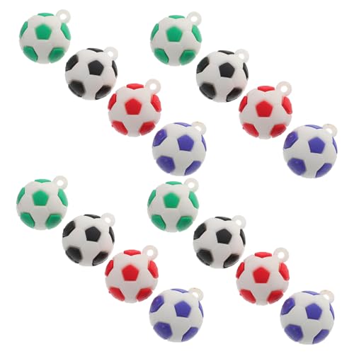 CHILDWEET 16St Fußball-Anhänger Fußball-Geburtstagsgeschenke sportliche Reize Fußball Anhänger Fußball Charms Fußball-Charm-Armbänder für Mädchen Fußballdekorationen PVC-Weichkleber von CHILDWEET