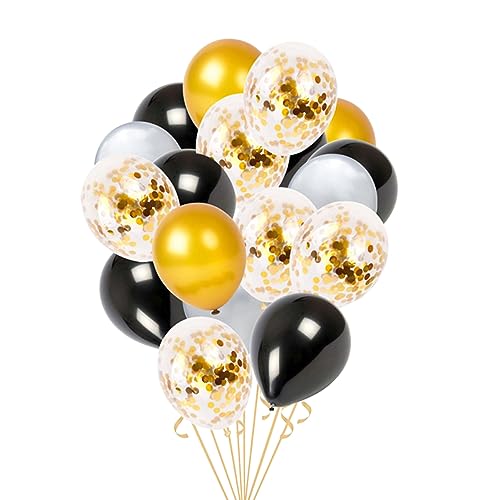 CHILDWEET 18 Teiliges Set Mit Transparenten Konfetti Luftballons Für Hochzeiten Und Geburtstagsfeiern Inklusive 3 Glänzende Goldene 3 Glänzende Silberne Und 3 von CHILDWEET