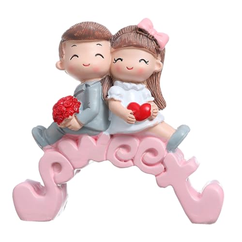 CHILDWEET Süße Paare Hochzeitstorte Dekoration 1pc Kuchen Harz Topper Kuchen Einfügen Karten Kuchen - in Kuchen Pick von CHILDWEET