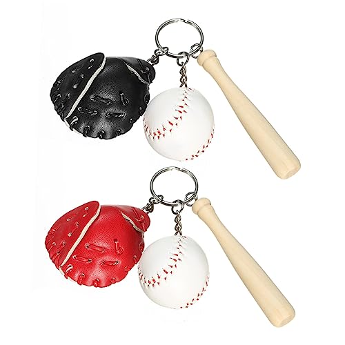 CHILDWEET 2 Satz Baseball-anzug Mini-baseballanzug-modelle Schlüsselanhänger Anhänger Aus Holz Für Baseballanzüge Pu von CHILDWEET