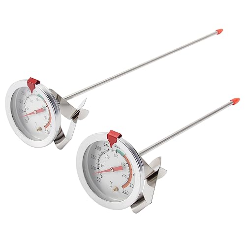 CHILDWEET 2 Stk Friteuse-Thermometer Rost Radiergummi Temperaturfühler Messgerät kitchen thermometer küche thermometer Fleischthermometer Fritteuse Temperaturanzeige Rostfreier Stahl Weiß von CHILDWEET