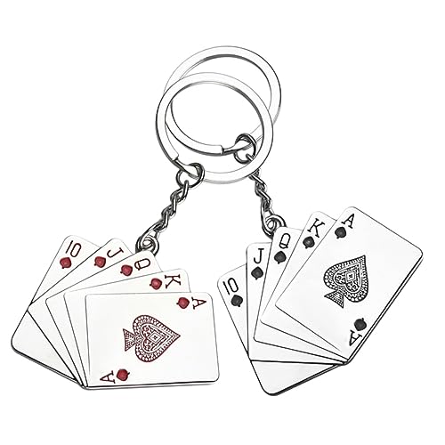 CHILDWEET 2 Stück Schlüsselanhänger Mit Pokerkarten Design Dekorative Spielkarten Anhänger Aus Hochwertigem Material Ideal Zum Aufhängen An Taschen Oder Rucksäcken Perfektes Für von CHILDWEET