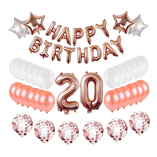 CHILDWEET 20 Jahre Alte Geburtstagsballons Set Roségold Wunderschöne Deko Luftballons Für Geburtstagsfeiern Kindergeburtstage Und Besondere Anlässe Inklusive Happy Birthday von CHILDWEET