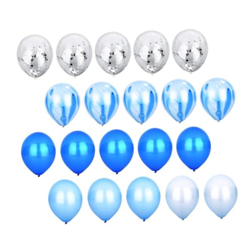 CHILDWEET 20-teiliges Set Latexballon Partyballons Party-dekorationsballons Partyzubehör Partydekorationen Paillettenballons Konfetti-luftballons Dekorativer Luftballon​​​​​​​ Blue Emulsion von CHILDWEET