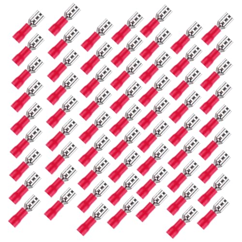 CHILDWEET 200st Isolationsfeder Stoßverbinder Kabel Crimpen Bausatz Halter Anschlüsse Crimpverbinder Verdrahtung Isolierte Klemme Kaltgepresstes Terminal Drahthahn Messing Rot von CHILDWEET