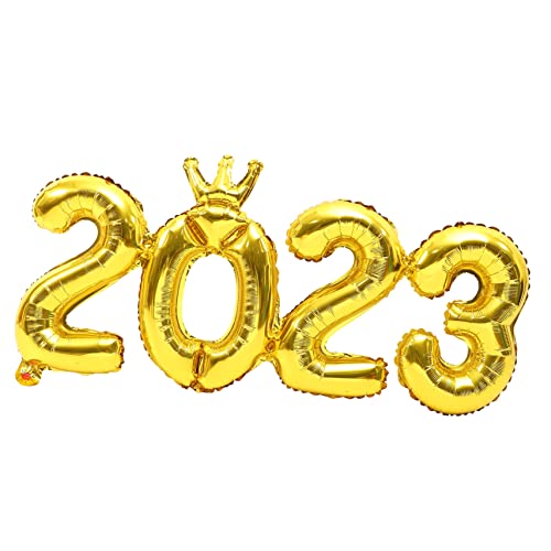 CHILDWEET 2023 Kronen Zahlenballons Set 5er Set Folienballons Für Silvester Und Neujahrsfeiern Perfekte Dekoration Für Partys Und Festlichkeiten von CHILDWEET