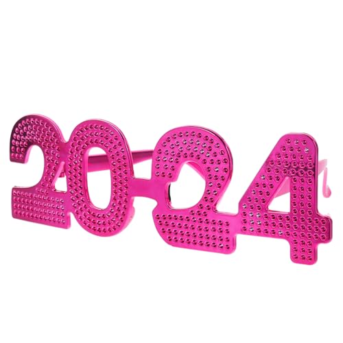 CHILDWEET 2024 Freunde Grad Silvesterbrille Led Retro Zahlenbrille Strahl Geschlecht Enthüllen Geschirr Aufdecken Leichte Brille Henne Glühen Rave Party Gläser Neujahrsbrille Stk Rosy von CHILDWEET