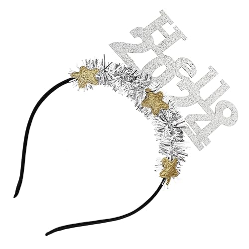 CHILDWEET 2024 Haarschmuck Für Damen Weihnachtslametta Stern-stirnband Spitze Stirnbänder Geburtstagskrone Für Frauen Led-blumenstirnband Stirnband Mit Sternen Party Vierte Silver Filzstoff von CHILDWEET