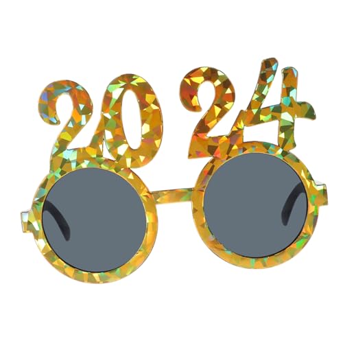 CHILDWEET 2024 Kreis Gänseblümchen flippige Sonnenbrille Geburtstagsparty-Brille schwarze runde sonnenbrille geldschrank beemysafe Party-Brillen-Dekore kreative Brillen AC-Objektive Golden von CHILDWEET