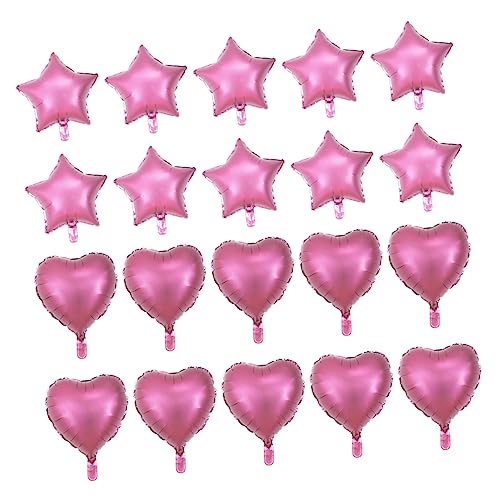 CHILDWEET 20St Ballon-Ornamente Dekorationen aus Herzballons Sterndekor Herzballons Helium Ballons zur Verlobungsfeier Herz Dekorationen Pentagramm-Ballonverzierung Herzballonverzierung Rosa von CHILDWEET