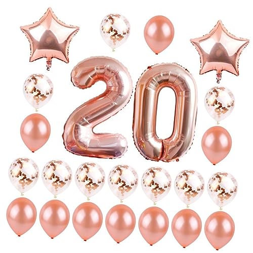 CHILDWEET 24 Stück Luftballons Set Für 20 Jahre Geburtstag Naturlatex Und Aluminiumfolie Pastellfarben Perfekte Deko Für Geburtstagsfeiern Und Feste Inkl Bunte Und Weiße Ballons von CHILDWEET