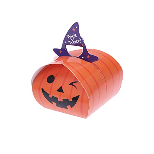 CHILDWEET 24er Karton Partygeschenkboxen Süßigkeitenschachteln Für Die Babyparty Gästeboxen Für Die Babyparty Halloween-fenster Popcorn-boxen Halloween-partytüten Kürbis-partytaschen Orange von CHILDWEET