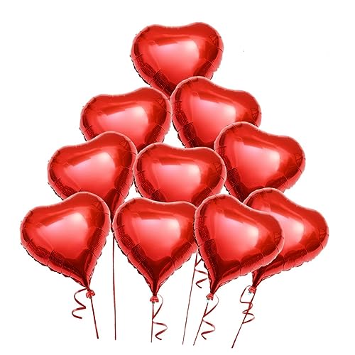 CHILDWEET 25 Stück 18 Zoll Liebesherz Folienballons Rot Partyzubehör Für Valentinstag Hochzeit Geburtstag Inklusive 1 Rolle 29 m Ballonband Für Kreative Dekorationen von CHILDWEET