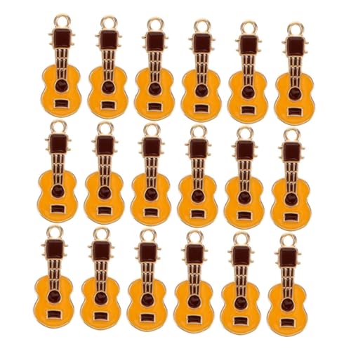 CHILDWEET 25st Anhänger Für Musikinstrument Und Gitarre Konzertcharme Gitarren-anhänger Halskette Gitarrenanhänger Anhänger Für Musikinstrumente Zaubersprüche Basteln Orange Legierung von CHILDWEET