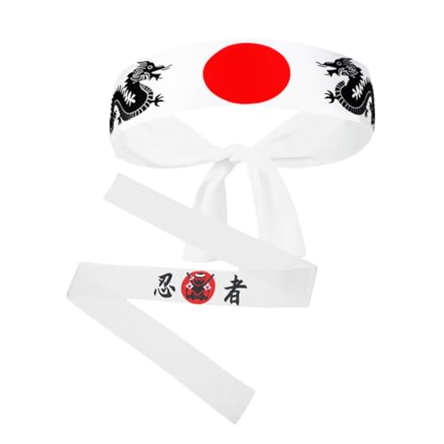 CHILDWEET 2St Japanisches Ninja-Kopftuch Bushido-Stirnband Karate-Bandana -Stirnband Ninja-Stirnband kapuzenhandtuch ninja stirnband japanisches kochstirnband Yoga-Stirnband Polyester von CHILDWEET