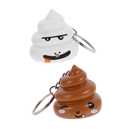 CHILDWEET 2St Schlüsselanhänger schlüsselbund ideas keychain key chains schlüsselhalsband Hängende Ornamente Schlüsselringe Reize Poop-Anhänger Taschenanhänger Plastik Weiß von CHILDWEET