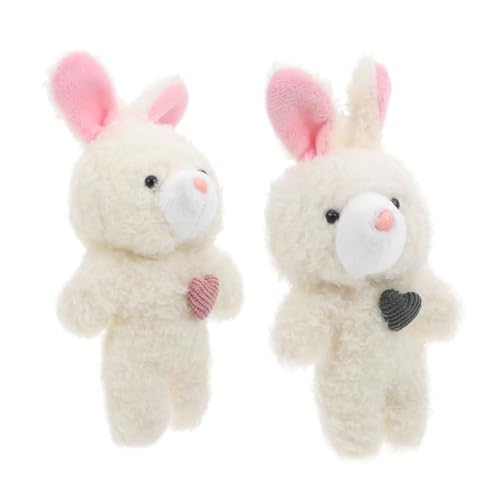 CHILDWEET 2st Errötendes Häschen Hase Plüsch Kind Tasche Hase Gastgeschenke Mini Ausgestopft Plüschtiere Kaninchen Anhänger Charme Kleiner Stoffhase Hasengeburtstagsdekoration Hasenparty von CHILDWEET