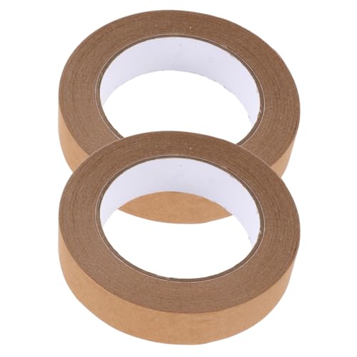 CHILDWEET 2st Klebeband Schleifen Braunes Papierband Zum Beschriften Kraftband Mit Kleber Rahmenband Gummiertes Papierband Kraftband Für Karton Malerband Zum Lackieren Kraftpapier Brown von CHILDWEET