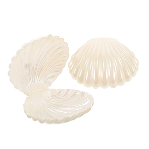 CHILDWEET 2st Schale Schmuckschatulle Shell Schmuckschale Muschelhalter Schmuckplatte Shell-schmuckhalter Rosa - Schmucktablett Muscheldekor Schale Schmuckstück Weiß Plastik von CHILDWEET