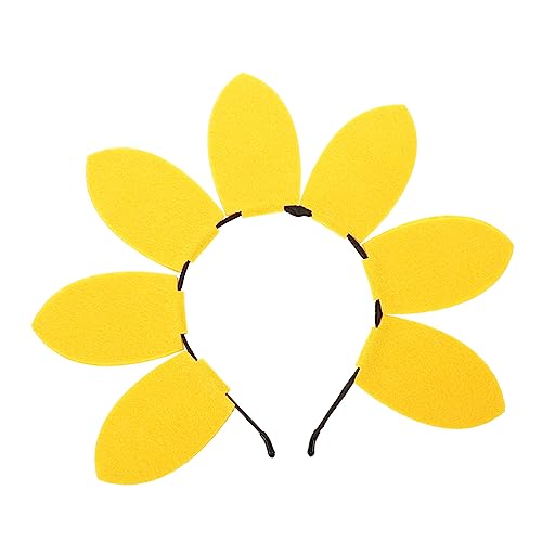 CHILDWEET 2st Sonnenblumen-stirnband Haarschmuck Für Mädchen Gänseblümchen-kostüm Kopfschmuck Für Mädchen Haarreifen Für Frauen Gänseblümchen-haar-accessoires Party-haare Kunststoff Yellow von CHILDWEET