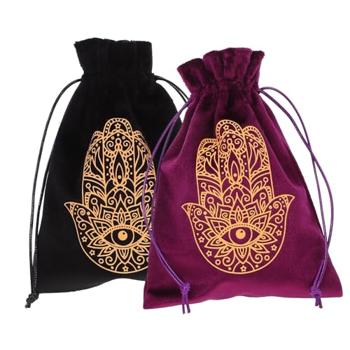 CHILDWEET 2st Tarot-tasche Tarotkartenhalter Tasche Für Tarotkarten Tarot-aufbewahrungshalter Tarotbehälter Mit Kordelzug Schmuckbeutel Mit Kordelzug Kordelzugbeutel Für Tarotkarten Flanell von CHILDWEET