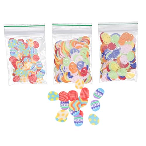 CHILDWEET 3 Packungen Ostern Konfetti Schaumeier Kaninchen Konfetti Eierschaum Eier basteln Glitzereier easter teigroller ostern Osterpartei -Requisiten Konfetti für Ostern Plastik Colorful von CHILDWEET