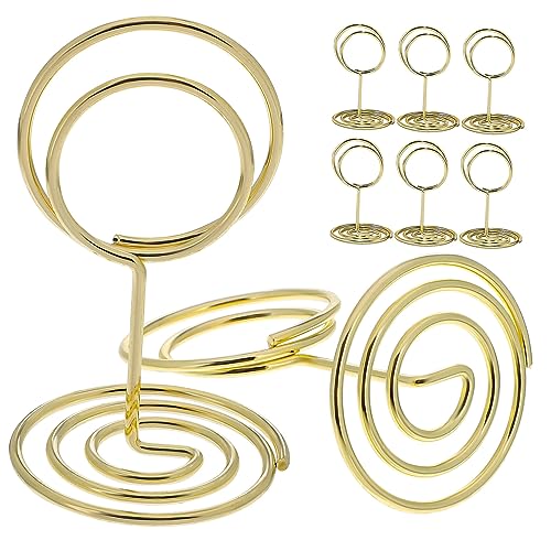 CHILDWEET 30 Stk Goldfarbener Esstischnummernhalter/-clip Goldclip Fotoständer Ort visitenkarten halterung hochzeitsdeko runder esstisch Platzkarten-Clips Tischkartenhalter für die Hochzeit von CHILDWEET