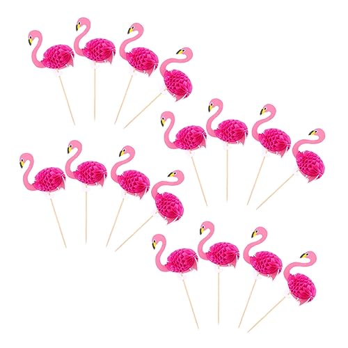 CHILDWEET 30st Flamingo-kuchen-einsatz Schwimmbad Party Schmetterlingskuchendekorationen Girlande Obstkuchen-picks Kuchenpapier Kuchen Topper Tortenverzierung Zum Geburtstag Rosy Holz von CHILDWEET