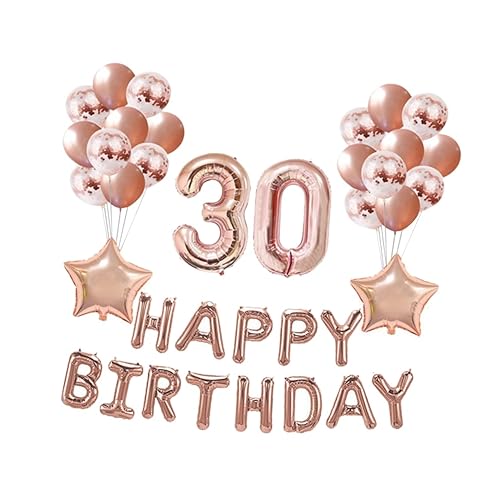 CHILDWEET 37 Stück Roségold Luftballons Set Für 30 Geburtstag Naturlatex Und Aluminiumfolie Luftballons Mit Pailletten Perfekte Deko Für Geburtstagsfeiern Und Partys von CHILDWEET