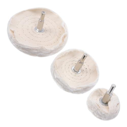 CHILDWEET 3Pcs Set White Tuch Wheel Bohrbohrer Politur Pad Wheel Pinselradpoliermaschinenwerkzeuge Ebnen Pads Bohrer Bitschleifer Schleifrad Drehkratzer Auto Buffing Wheel Mini Werkzeug von CHILDWEET