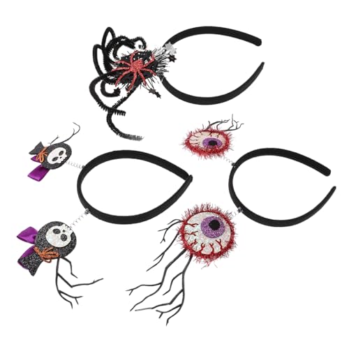 CHILDWEET 3St Halloween-Stirnband Spinnennetz-Dekoration Halloween-Horror-Stirnband Spinnenhut party dekoration festival kopfschmuck Halloween-Accessoires für Erwachsene Stirnbänder Flanell von CHILDWEET