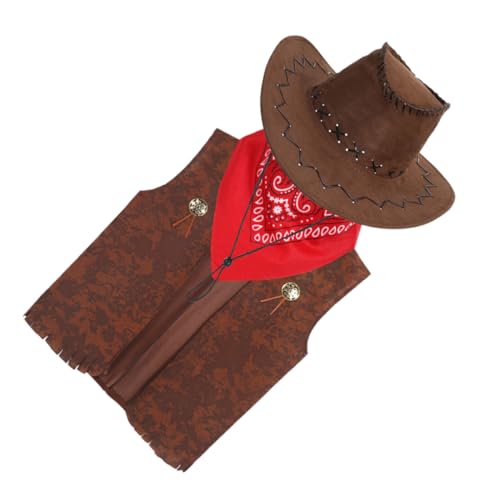 CHILDWEET 3st Karnevals-denim Cowboy-kostüm Dinosaurierkostüm Für Kleinkinder Kuhmädchenkostüm Für Cowboykostüm Für Jungen Cowgirl-halloween-kostüme Für Mädchen Kuhkostüm Stoff von CHILDWEET