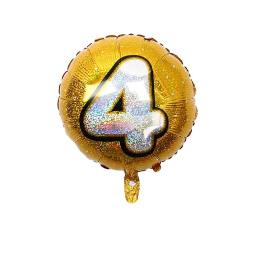 CHILDWEET 4 Geburtstagsballons Zahlenballon Goldfolie Heliumballon Hochzeitstag Deko Wiederverwendbar Einfach Aufblasen von CHILDWEET