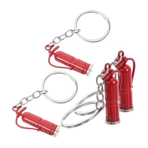 CHILDWEET 4 Stück Feuerwehrmann- Mini-möbelstütze Gestell Mini-feuerlöscher Feuerlöscher-anhänger Trimmer Docht Handtaschendekor Handtuchhalter Für Badezimmer Haken Rot Zinklegierung von CHILDWEET