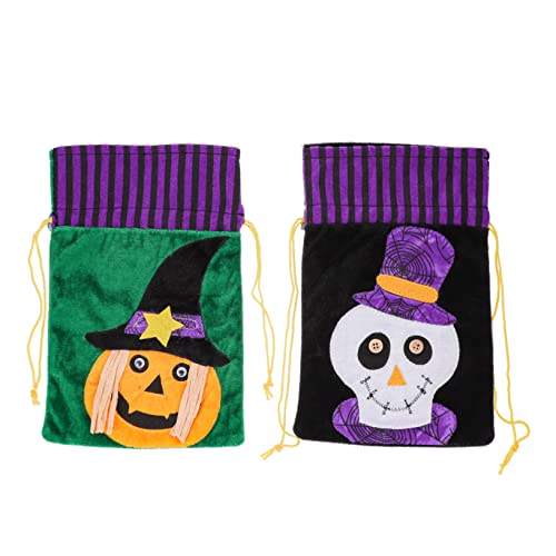 CHILDWEET 4 Stück Halloween-Tasche mit Kordelzug Beutel mit süßen Kegeln Partysüßigkeiten halloween party halloween kinderparty Halloween-Bonbontüten Geschenktüte zum Geisterfest von CHILDWEET