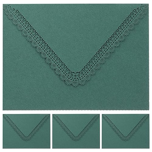 CHILDWEET 4 Stück Hochzeitseinladung briefumschläge elegant dekoringe wedding the weddi hohle Umschläge dekorative Umschläge Kartenumschläge Umschläge für Segenskarten Papierstau Dark Green von CHILDWEET