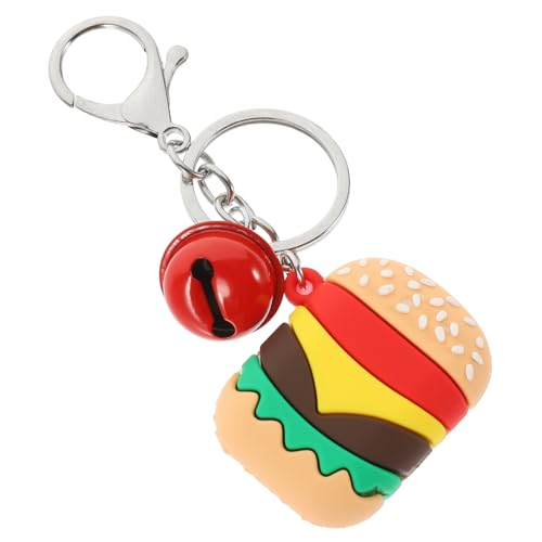 CHILDWEET 4 Stück Simulierter Mini-Burger-Schlüsselanhänger Cartoon-Hamburger-Anhänger Charm in Hamburgerform persönlicher schlüsselanhänger dekoanhänger Hamburger Schlüsselanhänger Charme von CHILDWEET