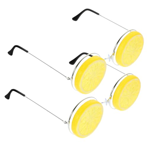 CHILDWEET 4 Stück Zitronengläser Obst-sonnenbrille Obstgläser Partybrillen Sommer Brille Mini-zitronen Gastgeschenke Für Obst Zitronen-partygläser Getönte Gläser Zitronenkostüm Kinder Yellow von CHILDWEET