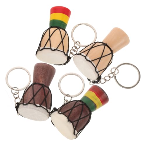 CHILDWEET 4 Teiliges Set Djembe Schlüsselanhänger Schlagzeuger Schlaginstrument Schlüsselanhänger Karneval Belohnung Mini Musikinstrument Auto Schlüsselanhänger Gefälligkeiten von CHILDWEET