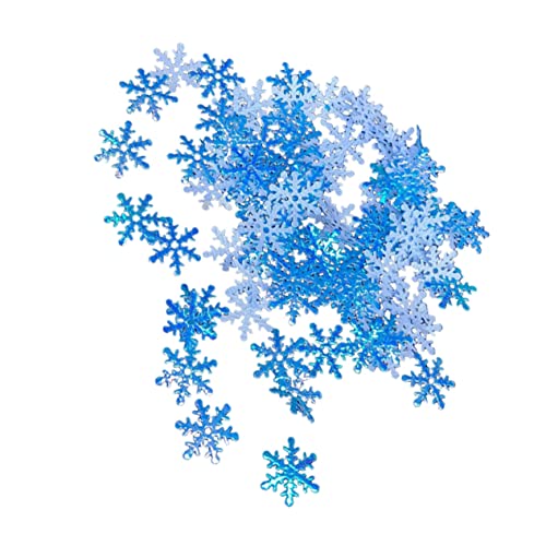 CHILDWEET 400 Stück Kreative Schneeflocken Konfetti Aus Kunststoff Blaue Schneeflocken Und Weiße Schneeflocken 2 Cm Für Weihnachtsfeiern Und Winterdekoration von CHILDWEET